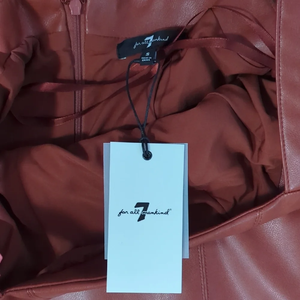 Faux Leather Brown Dress NWT - Picture 2 of 5